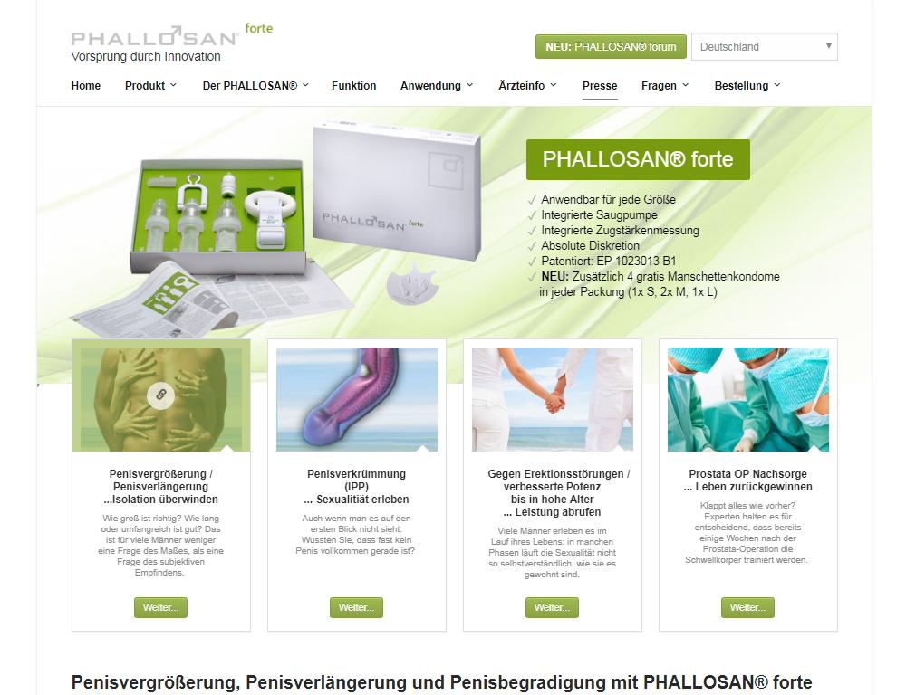 Phallosan Forte Homepage