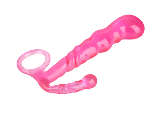 Schmaler Analdildo mit gewellter Struktur, 12 cm